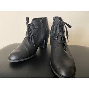 Women's Ankle Boots Heel Bootie AXXIOM Size 9.5M Hayden Black
